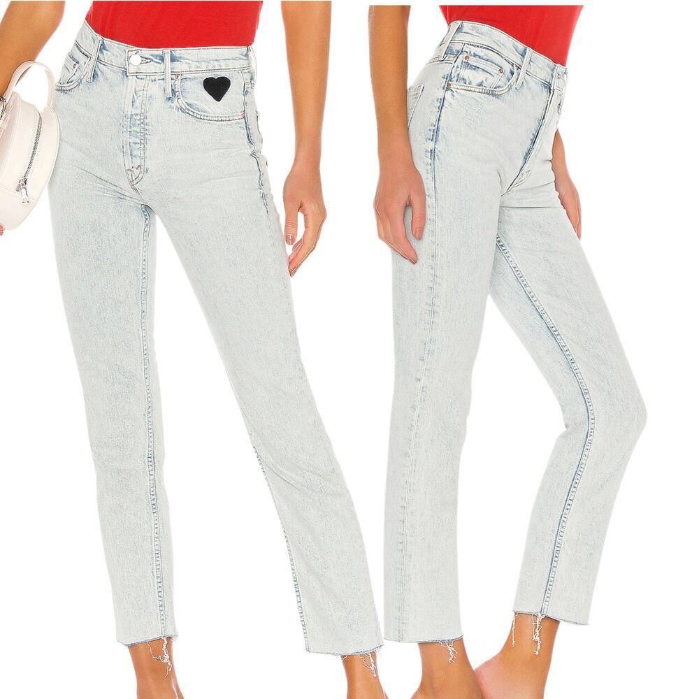 MOTHER The Tomcat Ankle Fray Jeans Womens 24 Saved By The Bell Preloved